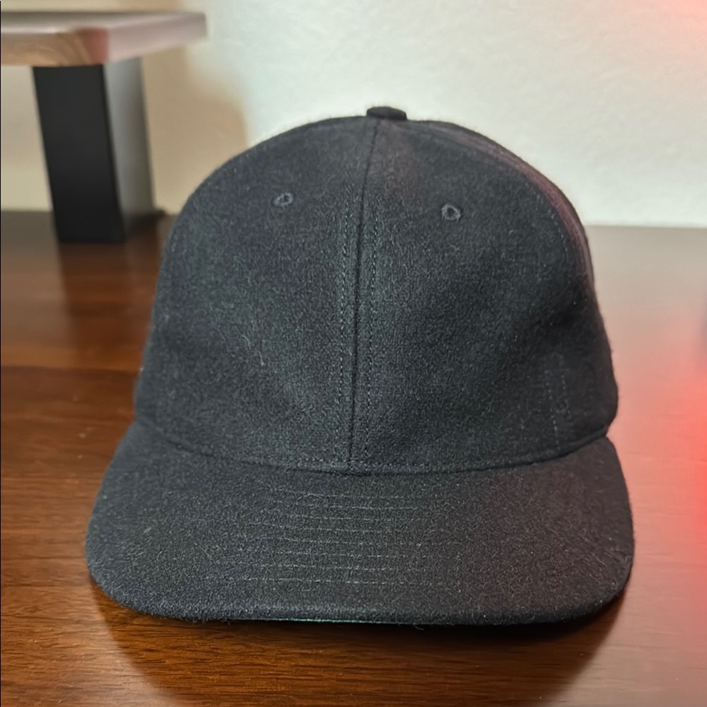 Ebbets Field Vintage Black Cap with Leather strap